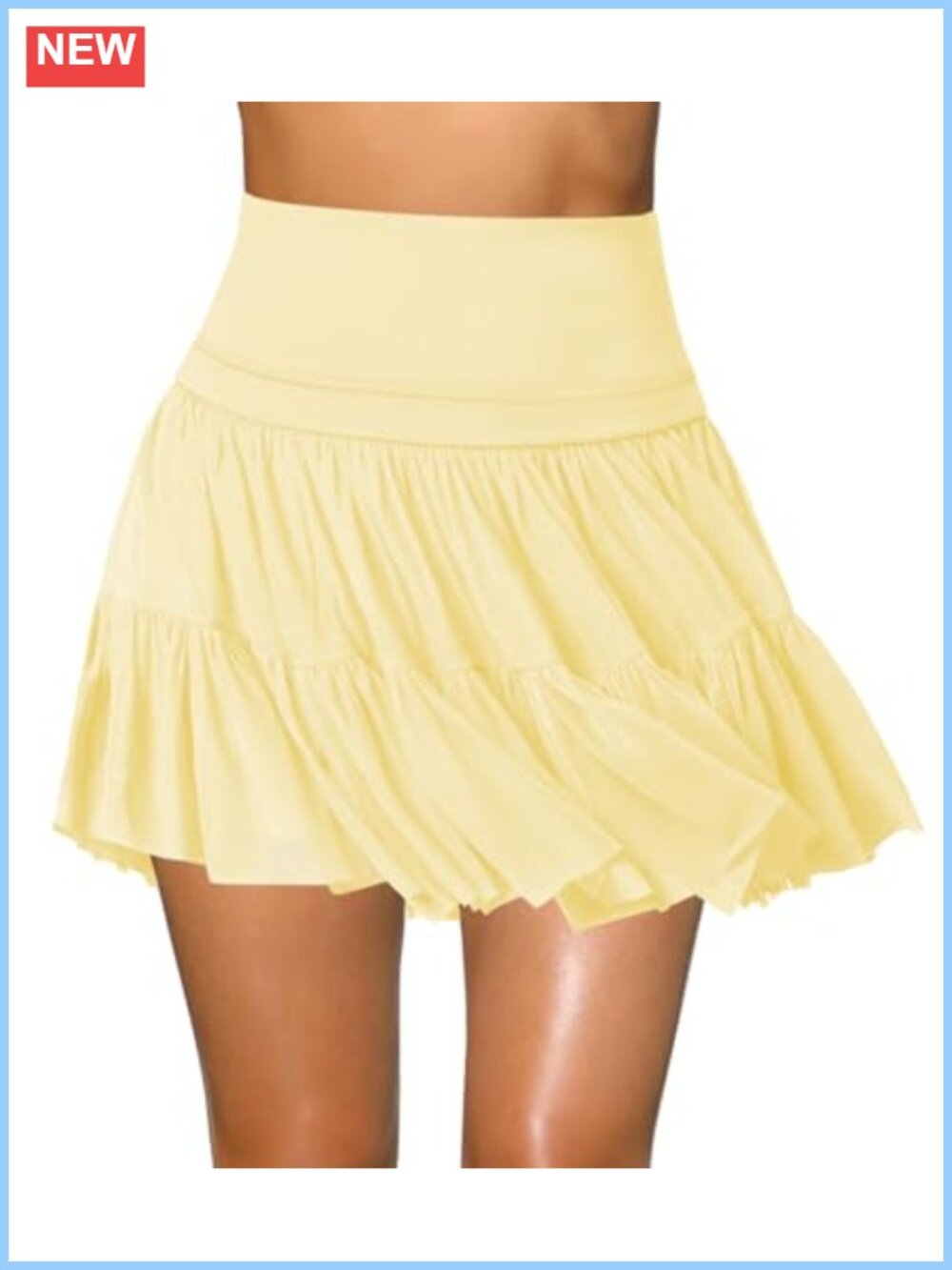 Women's Flowy Pleated High-Waisted Tennis Skort with Built-in Shorts